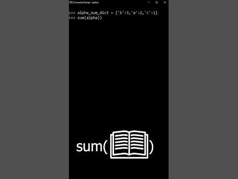 Summing Python Dictionary Values! - YouTube