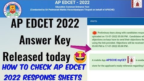 AP EDCET 2022 Key & Response sheet Released Today🤩//How to check AP EDCET 2022 Answer Key & Response