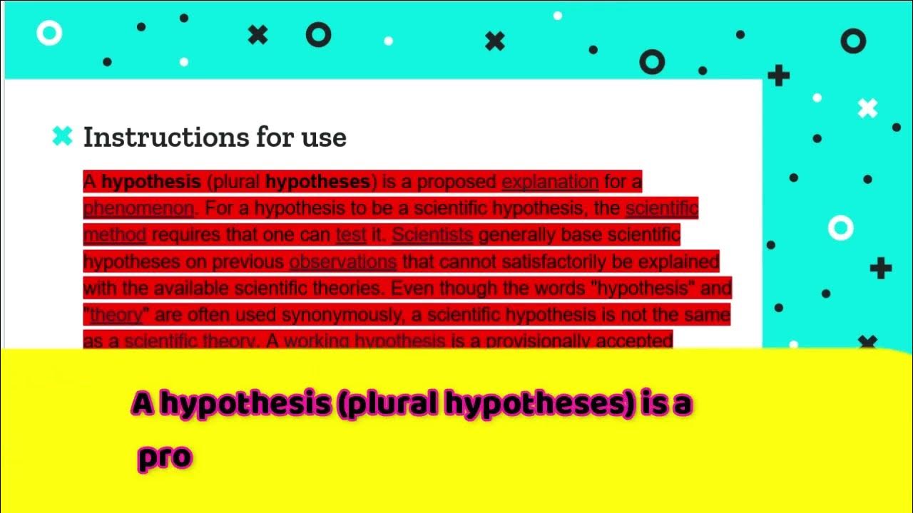 hypotheses plural for hypothesis