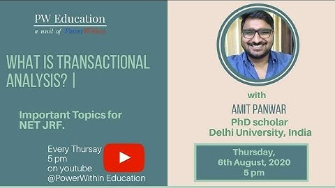 Transactional Analysis | Important Topics for NET JRF