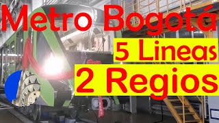 Metro de Bogotá 5 líneas como se cruzan con 3 Regiotram