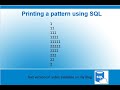 Printing a number pattern using sql query  pattern using sql  print pattern using sql  sql server