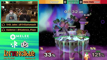 Invincible VI - Winners Top 48 - Lexor (Red Fox) Vs. Melee Stats | Chape (Blue Fox)
