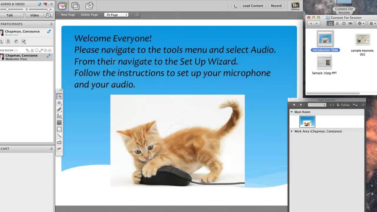 Drag and Drop PPT or Slide Show into Collaborate for Presentations