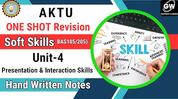 UNIT 4 ONE SHOT I  I SOFT SKILLS I by Shiwani Ma