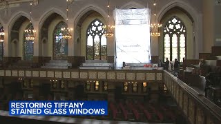Work begins to restore Tiffany stained-glass window at Chicago church