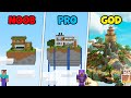 Minecraft NOOB vs PRO vs GOD: SECRET SKY HOUSE BUILD CHALLENGE / Animation
