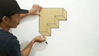 3D OPTICAL ILLUSION 3D WALL PAINTING || WALL PAINT DECORATION || GAMBAR TANGGA 3D