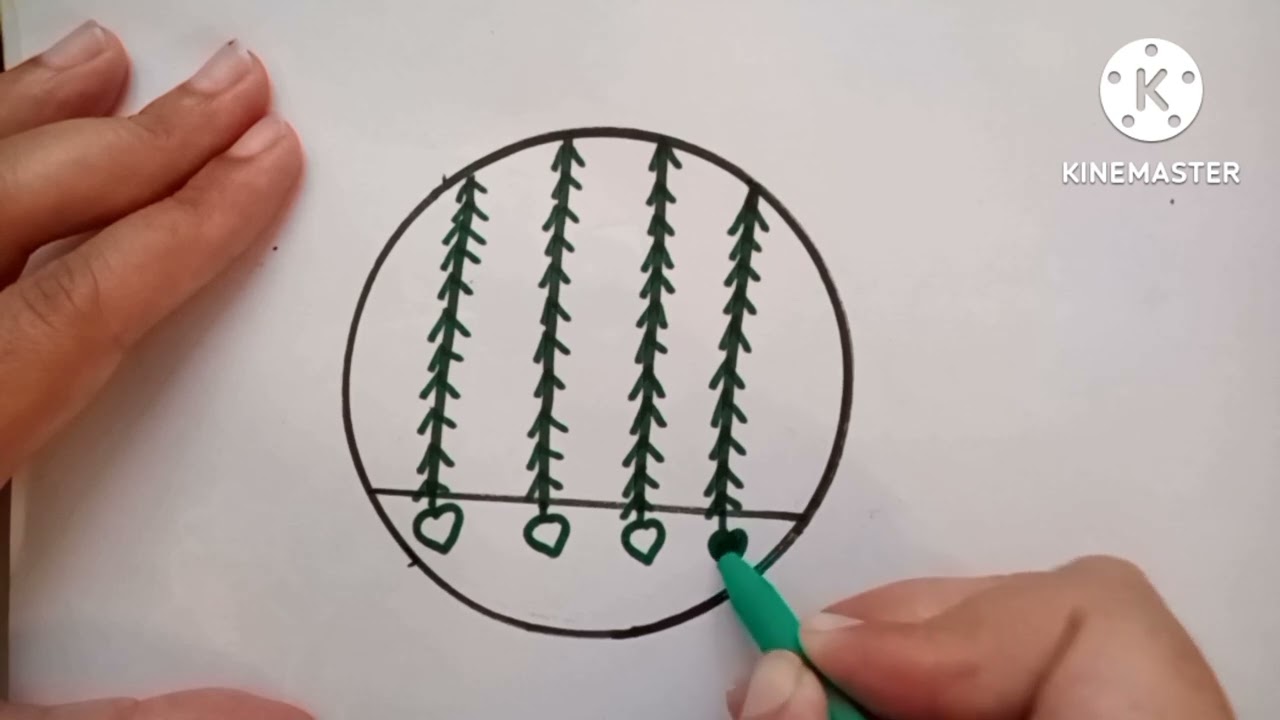 How to draw a very easy circle scenery 2022