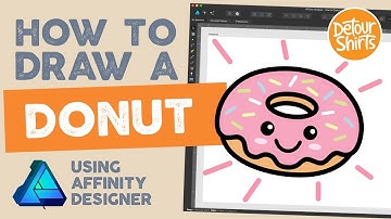 How to draw a donut using Affinity Designer. Graphic design tutorial for t-shirt designs.