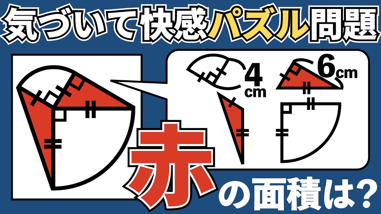 ヒラメキが楽しいパズル問題 片方の面積が全然分からないのに解ける 中学受験の図形 Youtube