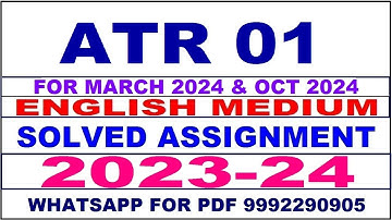 atr 1 solved assignment 2023-24 | atr 1 solved assignment in english 2024 | atr 1 2024