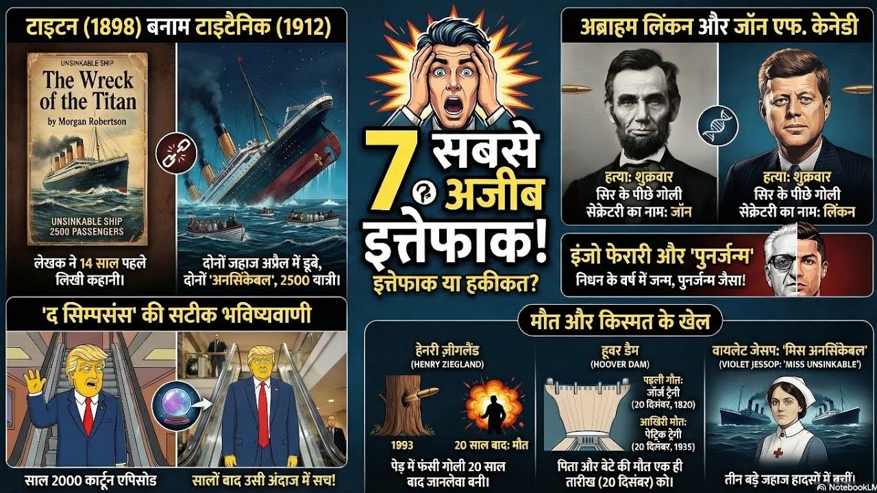 अविश्वसनीय संयोग और इतिहास की अनकही घटनाएँ unbelievable coincidences