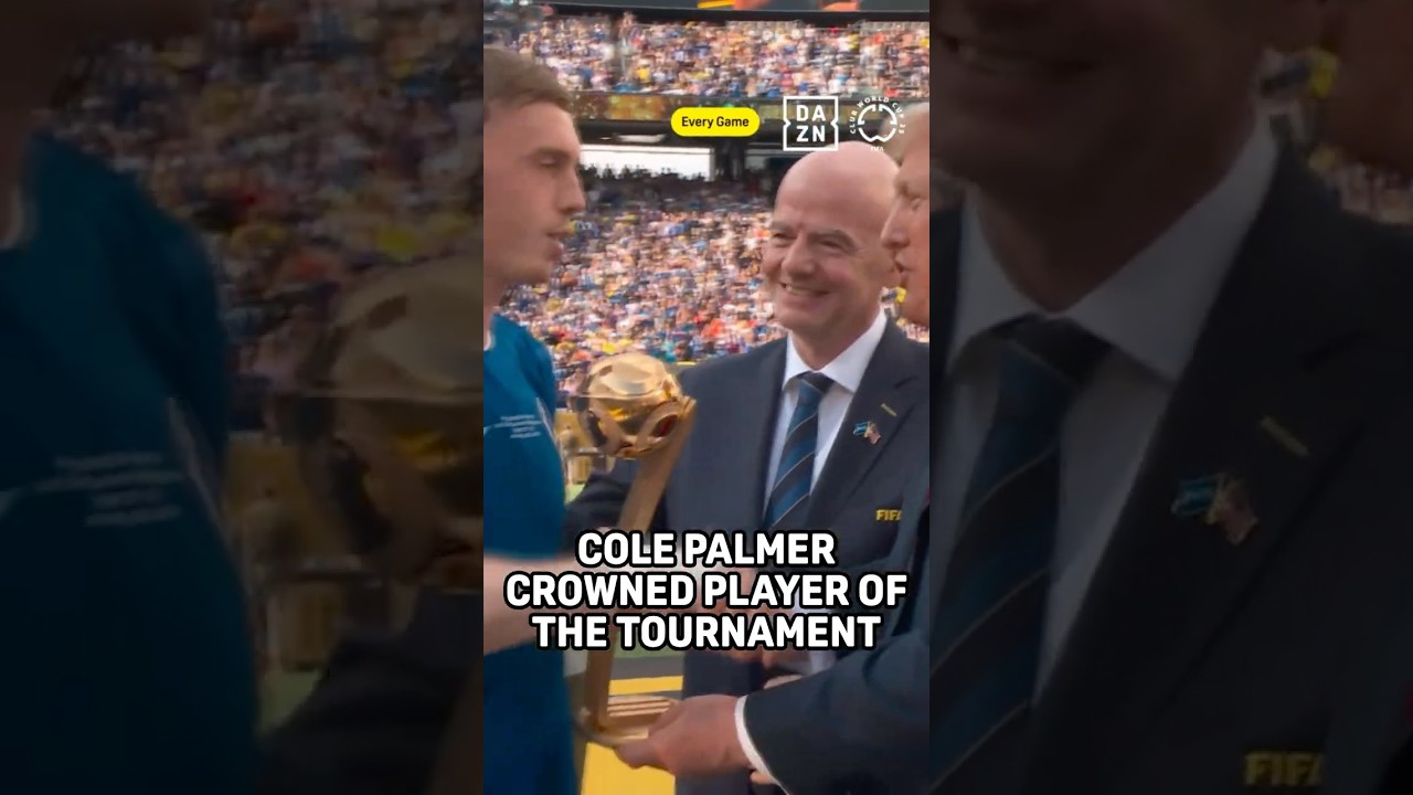Donald Trump Hands Cole Palmer Player Of The Tournament Award