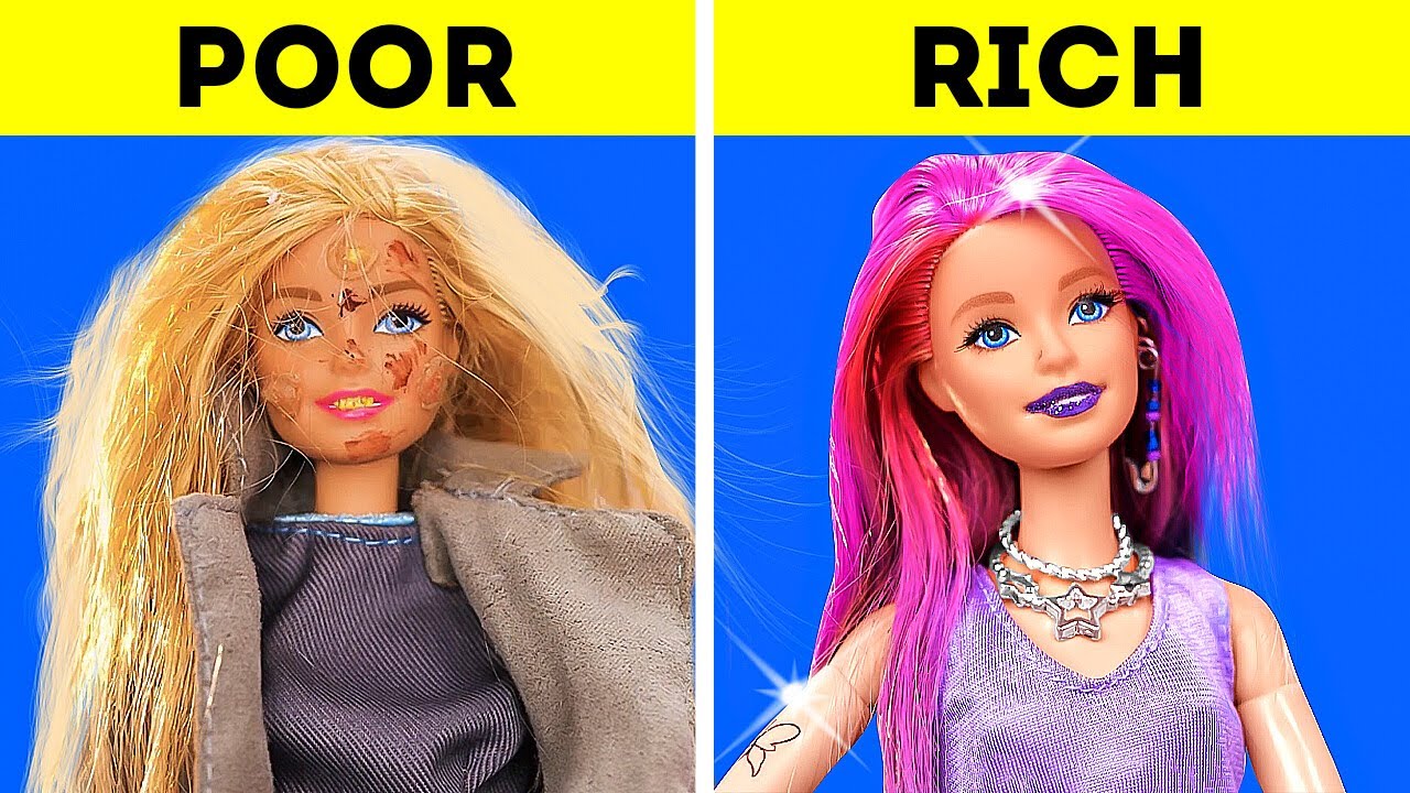 DOLL CHALLENGE! Living Like a RICH Doll vs POOR Doll YouTube