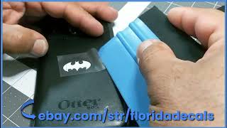 How to install small vinyl stickers  Batman Logo Icon.  Florida Decals.