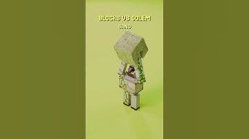 Minecraft Golem vs Blocks Animation #blender #minecraft #animation