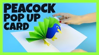 Peacock DIY Pop up Card - paper crafts for kids