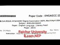 B.Com 3rd semester Raichur University English paper 📋