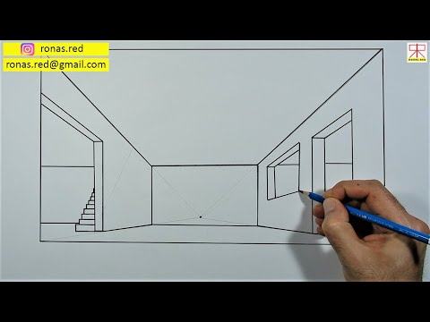 Tek Noktalı Perspektif Tekniği.İç Mekan Çizimi. Single Point Perspective Technique.