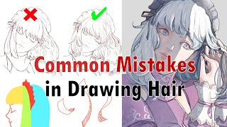 3 Common Mistakes In Drawing Hair And How To Fix Them Hair Drawing Tips