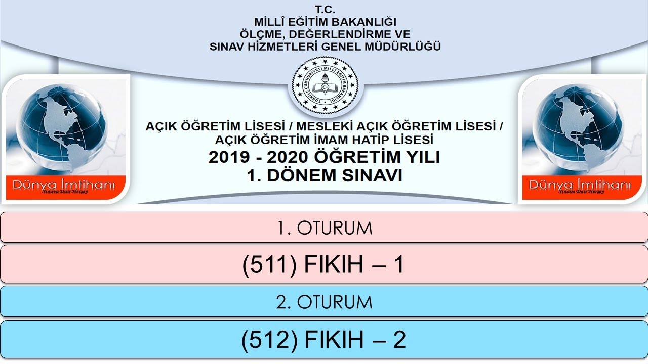 2020 / 1. DÖNEM / AÇIK ÖĞRETİM LİSESİ / FIKIH