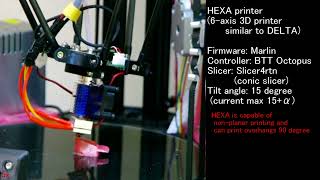 Prototype HEXA printer (6-axis 3D printer similar to DELTA)