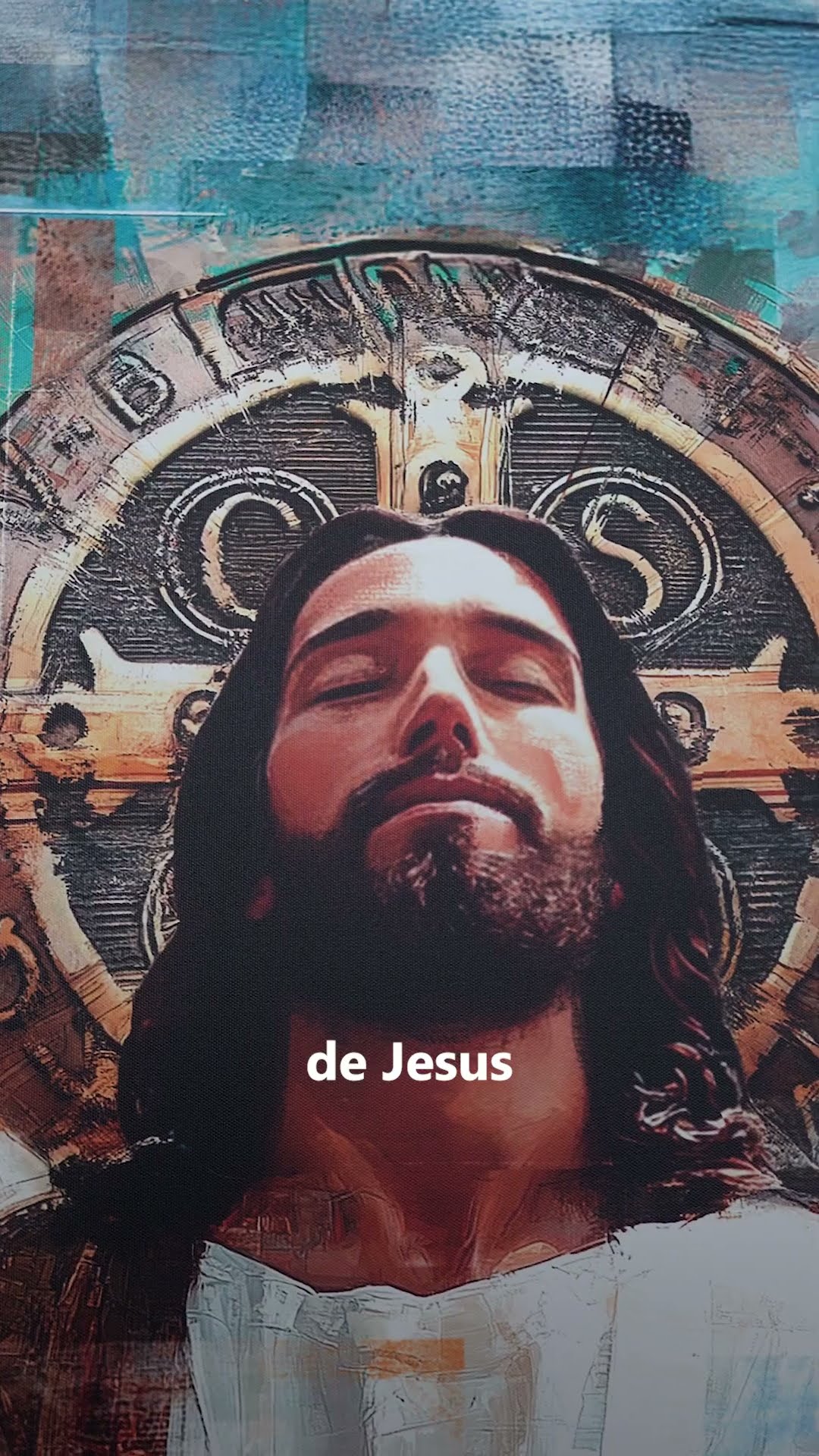 Vídeo de Quadro Jesus e a Medalha de São Bento GridArt