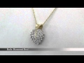 14K Yellow Gold Womens Diamond Heart Pendant Necklace