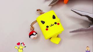HOW TO MAKE a Cute Pikachu Book Charm | Clay Tutorial