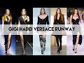 gigi on versace runway from 2017 to 2022