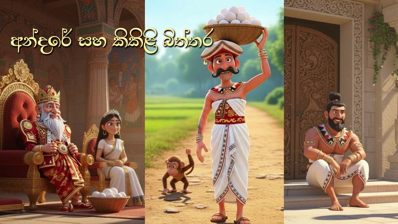 අන්දරේ සහ කිකිළි බිත්තර| Andare and the Eggs| Animated 3D Sinhala Folktale Cartoon