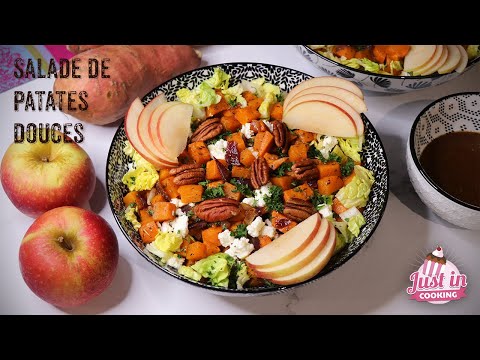 Recette de Salade de Patates Douces aux Noix, Feta et Pommes