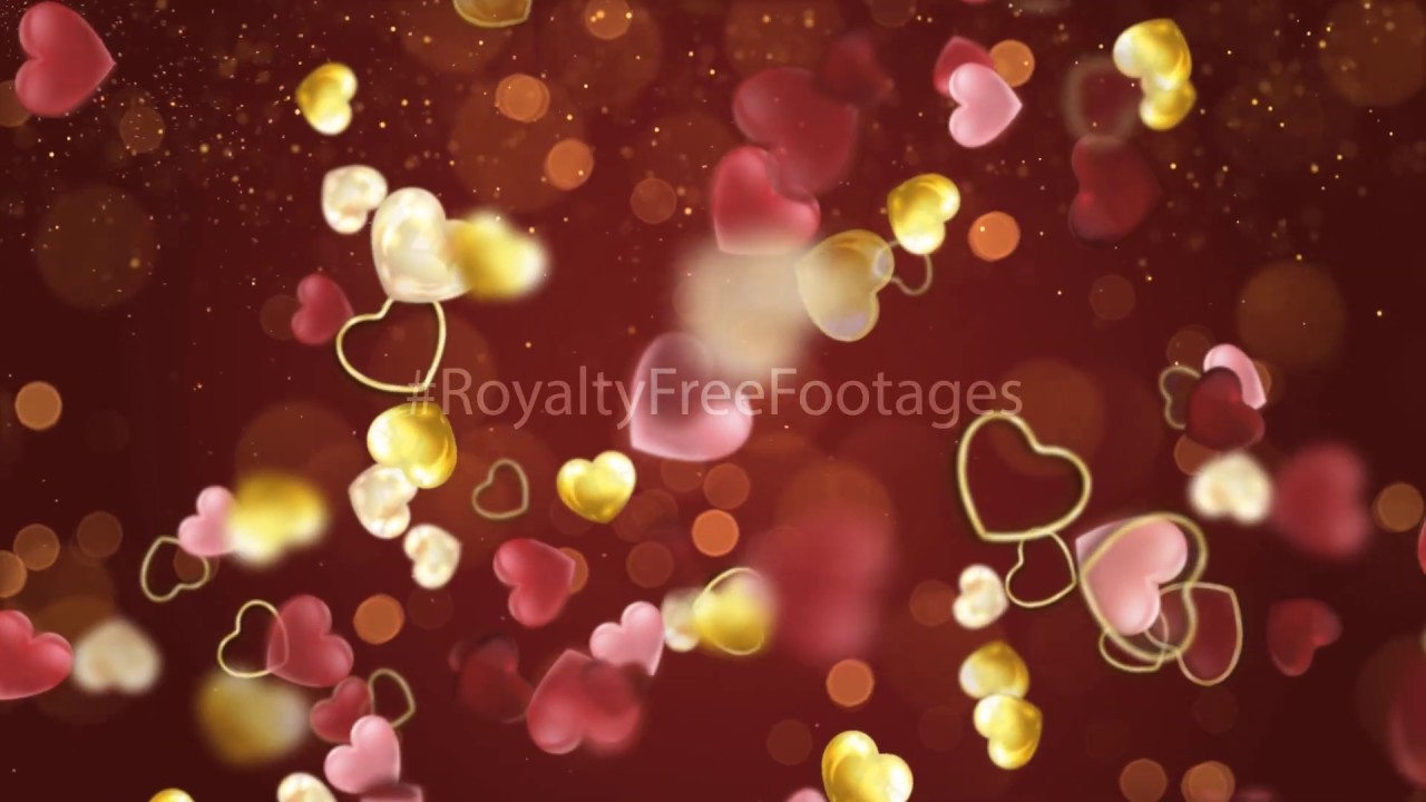 golden heart particles | heart background animation | love background loop | heart background video