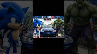 SONIC 3 vs HULK RACE 💀😈 #sonic #hulk #battle