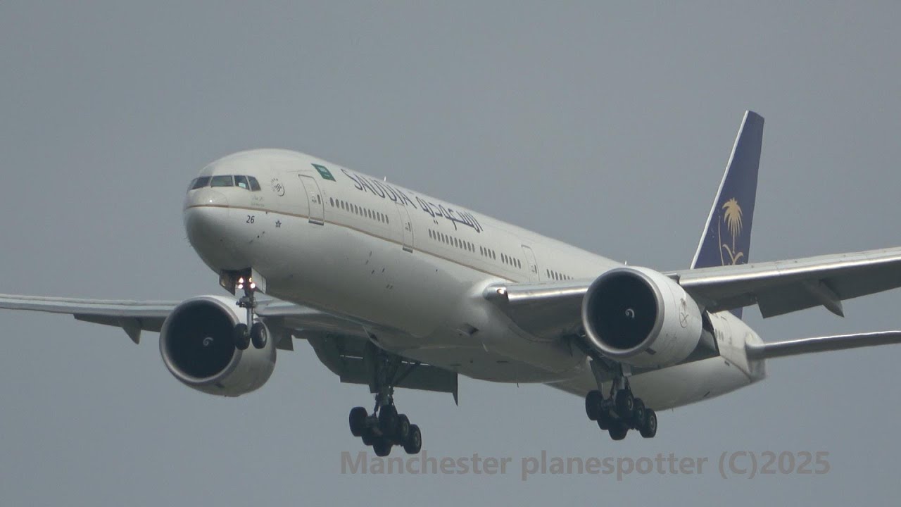Saudia Boeing 777-368(ER) HZ-AK26 On SV123 Is Seen Just Outside Of