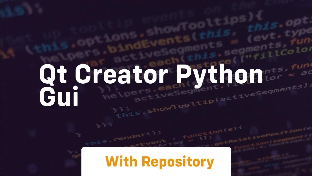 qt creator python gui - YouTube