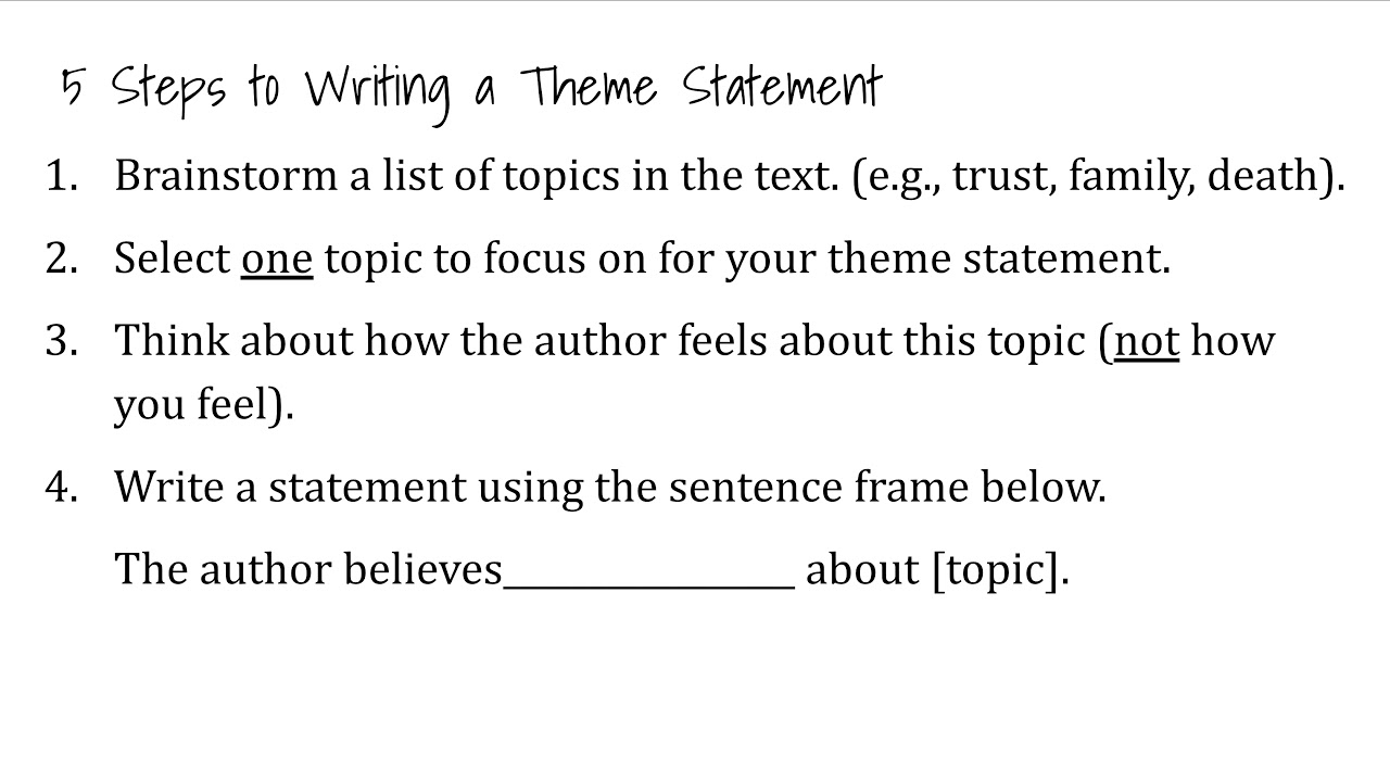 Theme Statements