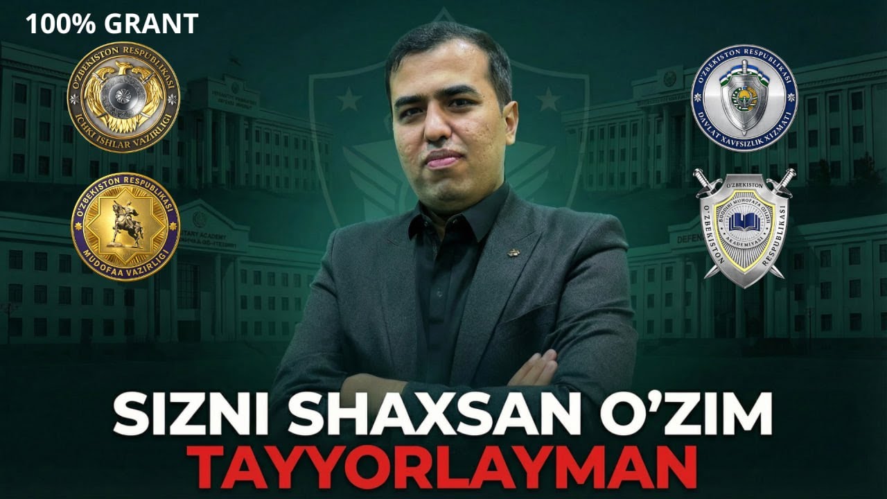 100% davlat granti asosida o'qing!