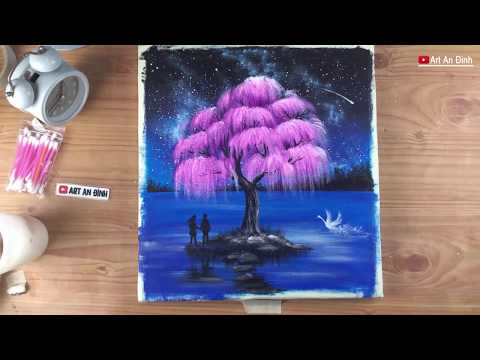 Video VẼ TRANH GALAXY BẦU TRỜI ĐÊM CỰC ĐẸP / ART AN ĐINH - youtube