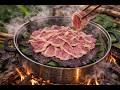 Slow Cooked Beef Over Open Fire – Rustic Camp Cooking