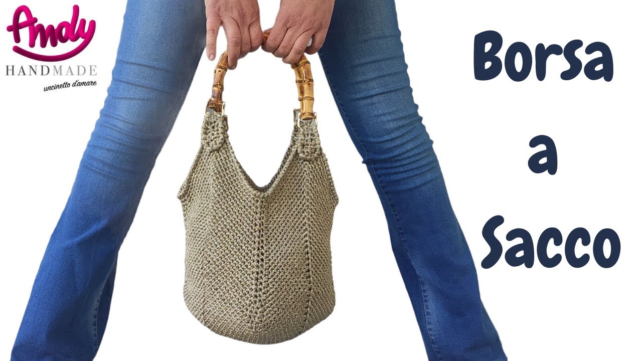 TUTORIAL Borsa a Sacco Kettlebell Uncinetto Facile Andy Handmade