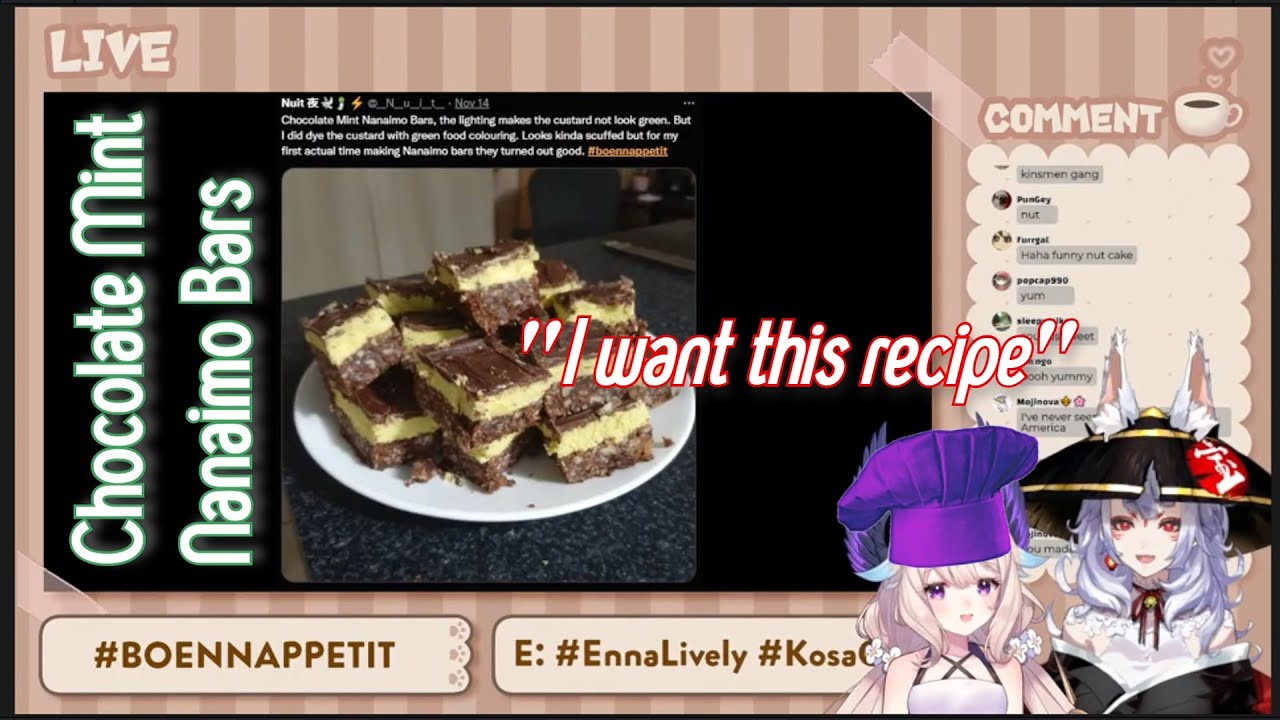 Chocolate Mint Nanaimo Bars {Enna Alouette & Nina Kosaka | Nijisanji EN}