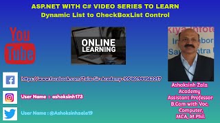 Dynamic List to CheckBoxList Control in ASP.NET C#