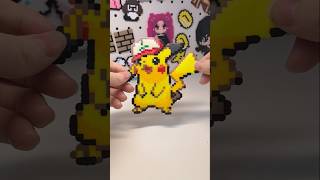 I made a Pokémon Pikachu with perlerbeads.#pikachu #perlerbeads #pokemon #diy