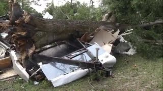 Cleanup after EF-1 tornado touches down