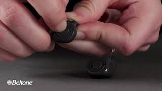 How to use the push button on Beltone Imagine Custom hearing aids