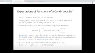Probability with Continuous Random Variables (GR5065 2019-02-05)