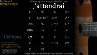 J'attendrai (180 bpm) - Gypsy jazz Backing track / Jazz manouche chords