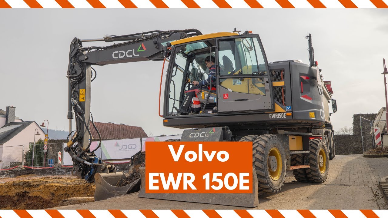 Compact Volvo EWR 150E from CDCL tearing up a bus station